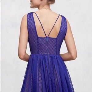 Cobalt Blue Flared Clip Dot Dress